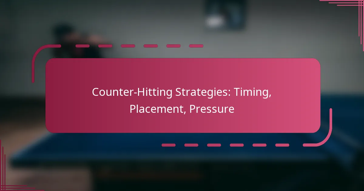 Counter-Hitting Strategies: Timing, Placement, Pressure