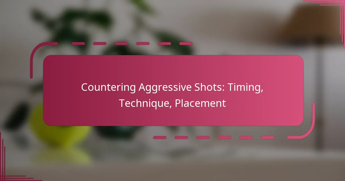 Countering Aggressive Shots: Timing, Technique, Placement