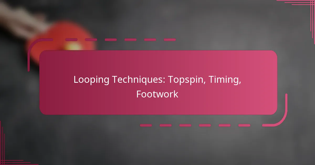 Looping Techniques: Topspin, Timing, Footwork