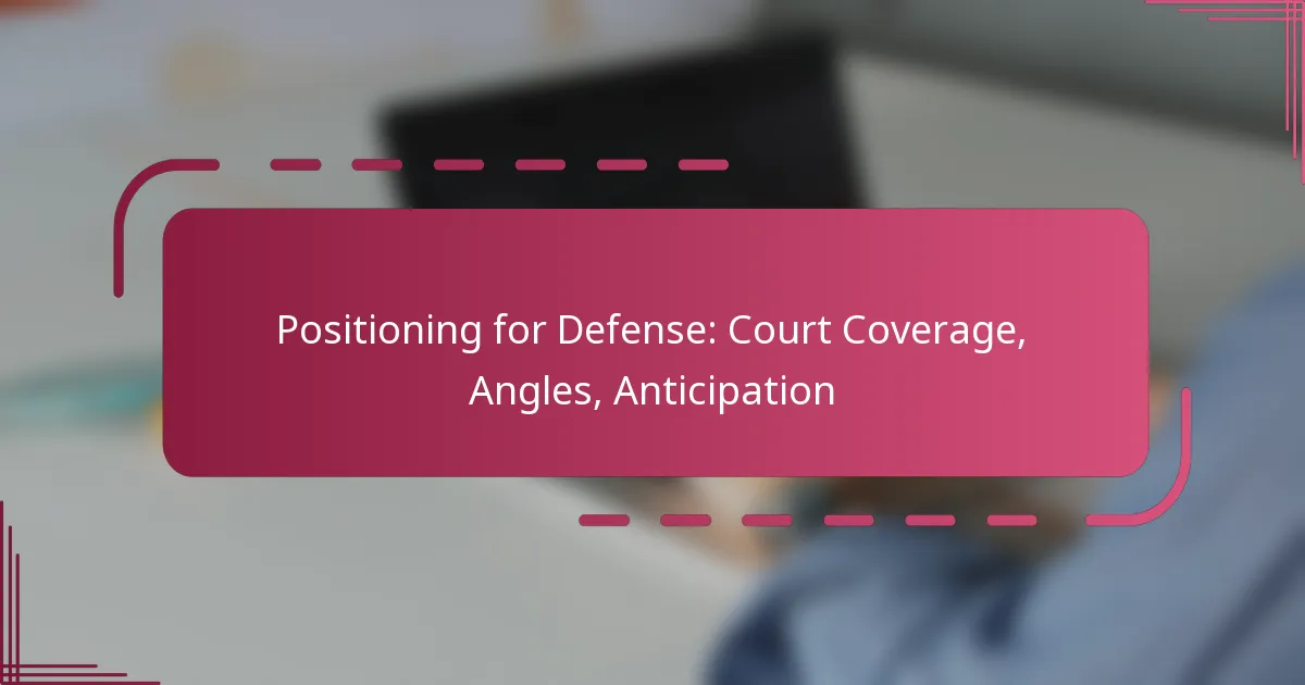 Positioning for Defense: Court Coverage, Angles, Anticipation