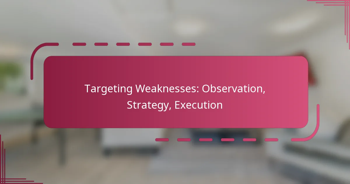 Targeting Weaknesses: Observation, Strategy, Execution