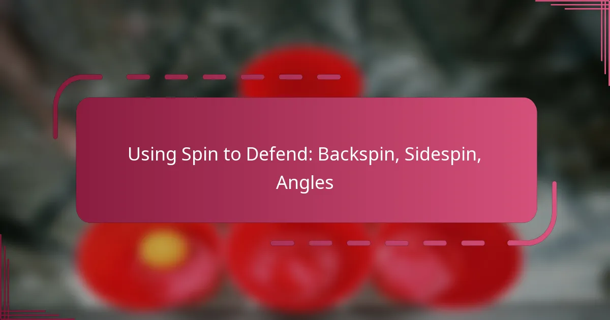 Using Spin to Defend: Backspin, Sidespin, Angles