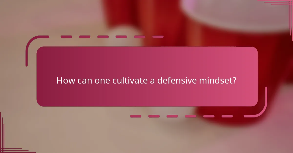 How can one cultivate a defensive mindset?