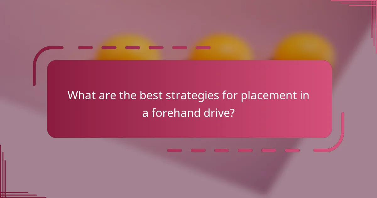 What are the best strategies for placement in a forehand drive?